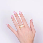 Anello in Argento 925 a fascia bombato con zirconi