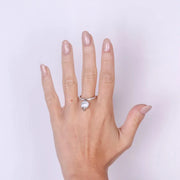 Anello in Argento 925 con campanella bianca Capri e zirconi