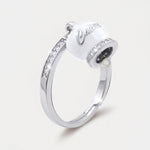Anello in Argento 925 con campanella bianca Capri e zirconi - BYSIMON gioielli