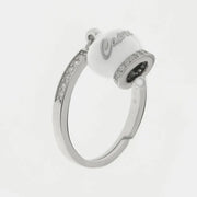 Anello in Argento 925 con campanella bianca Capri e zirconi