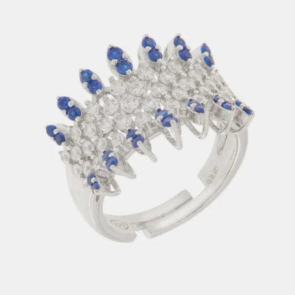 Anello in Argento 925 con cristalli blu - BYSIMON gioielli