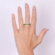 Anello in Argento 925 con cristalli verdi e zirconi