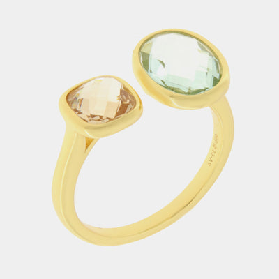 Anello in Argento 925 con zirconi verde rosa SIMEONE - gioiello BySimon