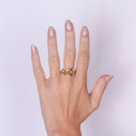 Anello in Argento 925 con zircone verde e rosa e puntoluce SIMEONE - gioiello BySimon