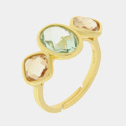 Anello in Argento 925 con zircone viola e rosa