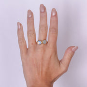 Anello in Argento 925 con pietre viola e verde