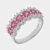 Anello in Argento 925 fascia con zirconi rosa