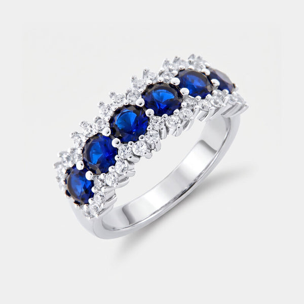 Anello in Argento 925 con zirconi blu - BYSIMON gioielli