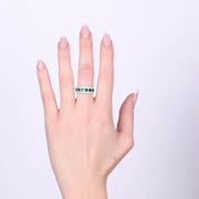 Anello in Argento 925 con zirconi verdi