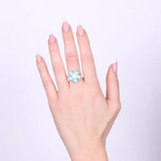 Anello in Argento 925 fiore turchese e zirconi