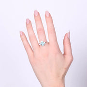 Anello in Argento 925 fiore turchese e zirconi