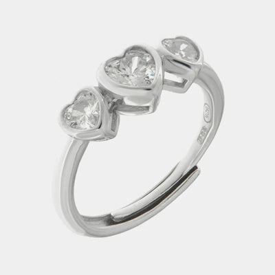 Anello in Argento 925 tris di cuori