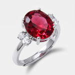 Anello in Argento 925 con zircone rosso - BYSIMON gioielli