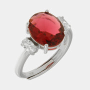 Anello in Argento 925 con zircone rosso