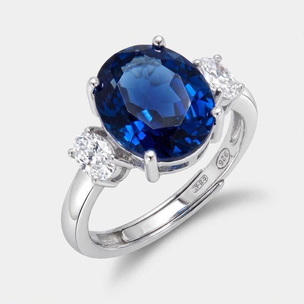 Anello in Argento 925 con zircone blu - BYSIMON gioielli