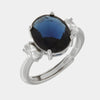 Anello in Argento 925 con zircone blu