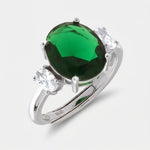 Anello in Argento 925 con zircone verde - BYSIMON gioielli
