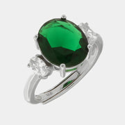 Anello in Argento 925 con zircone verde