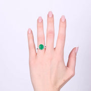 Anello in Argento 925 con zircone verde smeraldo