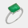 Anello in Argento 925 quadrato verde smeraldo con zirconi