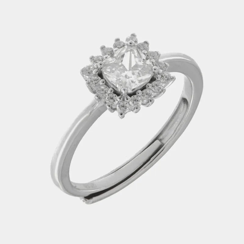Anello in Argento 925 con zirconi trasparenti