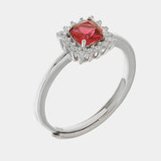 Anello in Argento 925 zircone rosso