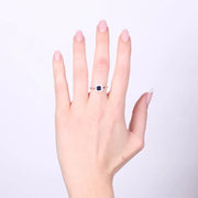 Anello in Argento 925 zircone blu