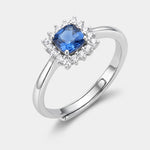 Anello in Argento 925 zircone blu - BYSIMON gioielli
