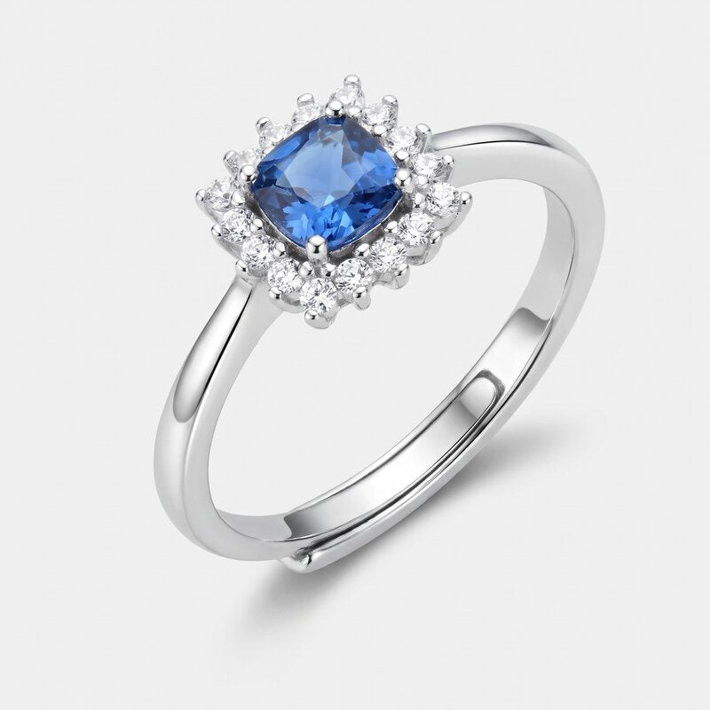Anello in Argento 925 zircone blu - BYSIMON gioielli