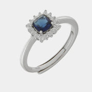 Anello in Argento 925 zircone blu