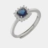 Anello in Argento 925 zircone blu