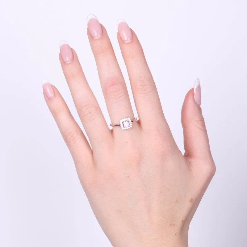 Anello in Argento 925 con zircone rosa