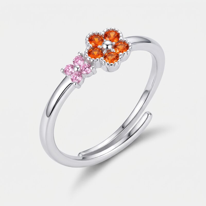 Anello in Argento 925 con fiore amaranto - BYSIMON gioielli