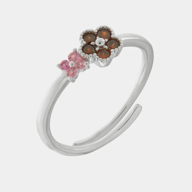 Anello in Argento 925 con fiore amaranto