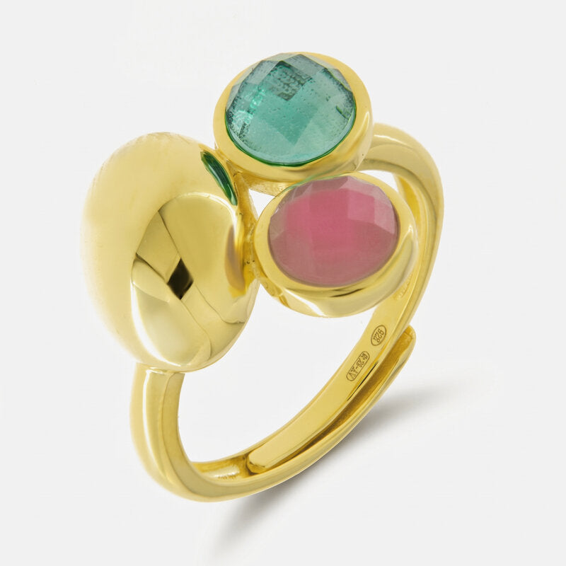 Anello in Argento 925 con zirconi colorati - BYSIMON gioielli