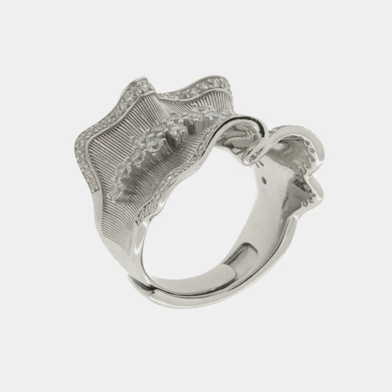 925 Silver band ring with zircons