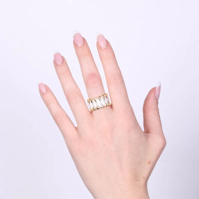 Anello in Argento 925 fascia con zirconi