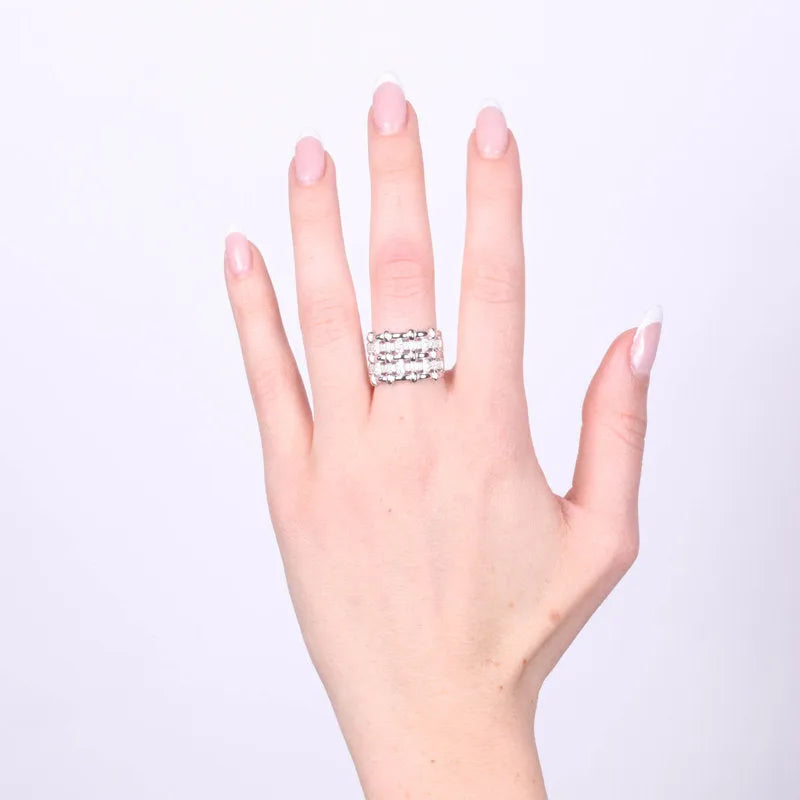 Anello in Argento 925 fascia con zirconi
