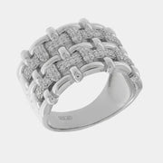 Anello in Argento 925 fascia con zirconi