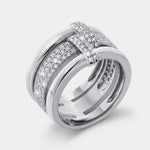 Anello in Argento 925 a fascia con zirconi - BYSIMON gioielli