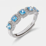 Anello in Argento 925 con zirconi acqua - BYSIMON gioielli