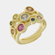 Anello in Argento 925 con zirconi colorati