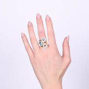 Anello in Argento 925  a fascia con zirconi colorati