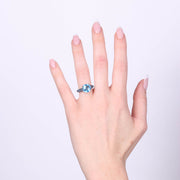 Anello in Argento 925 con zirconi blu