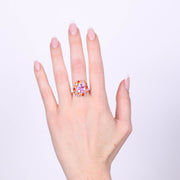 Anello in Argento 925 quadrato con zircone viola