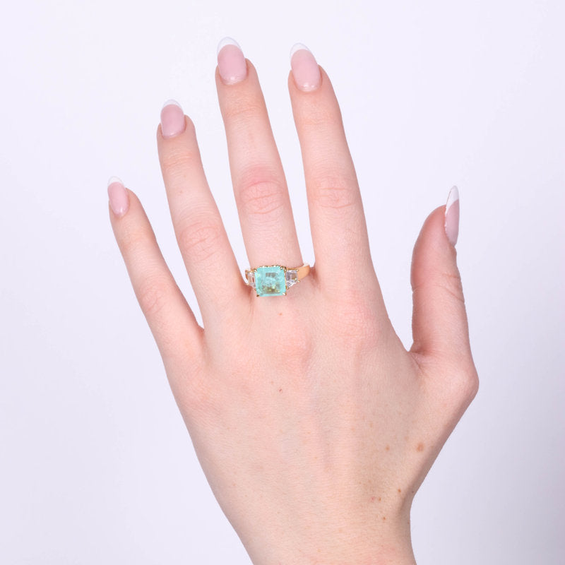 Anello in Argento 925 con zircone verde SIMEONE - gioiello BySimon