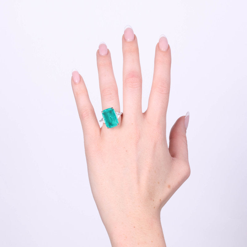 Anello in Argento 925 con zircone verde SIMEONE - gioiello BySimon