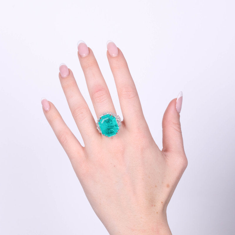 Anello in Argento 925 con zircone verde SIMEONE - gioiello BySimon