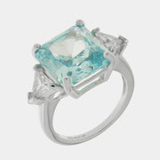 Anello in Argento 925 quadrato acqua