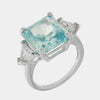 Anello in Argento 925 quadrato acqua